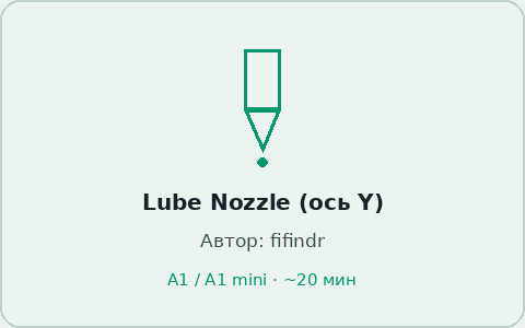 Карточка модели Lube Nozzle для оси Y