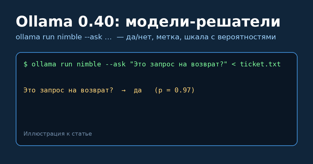 Ollama 0.40: модели-решатели и флаг —ask для скриптов